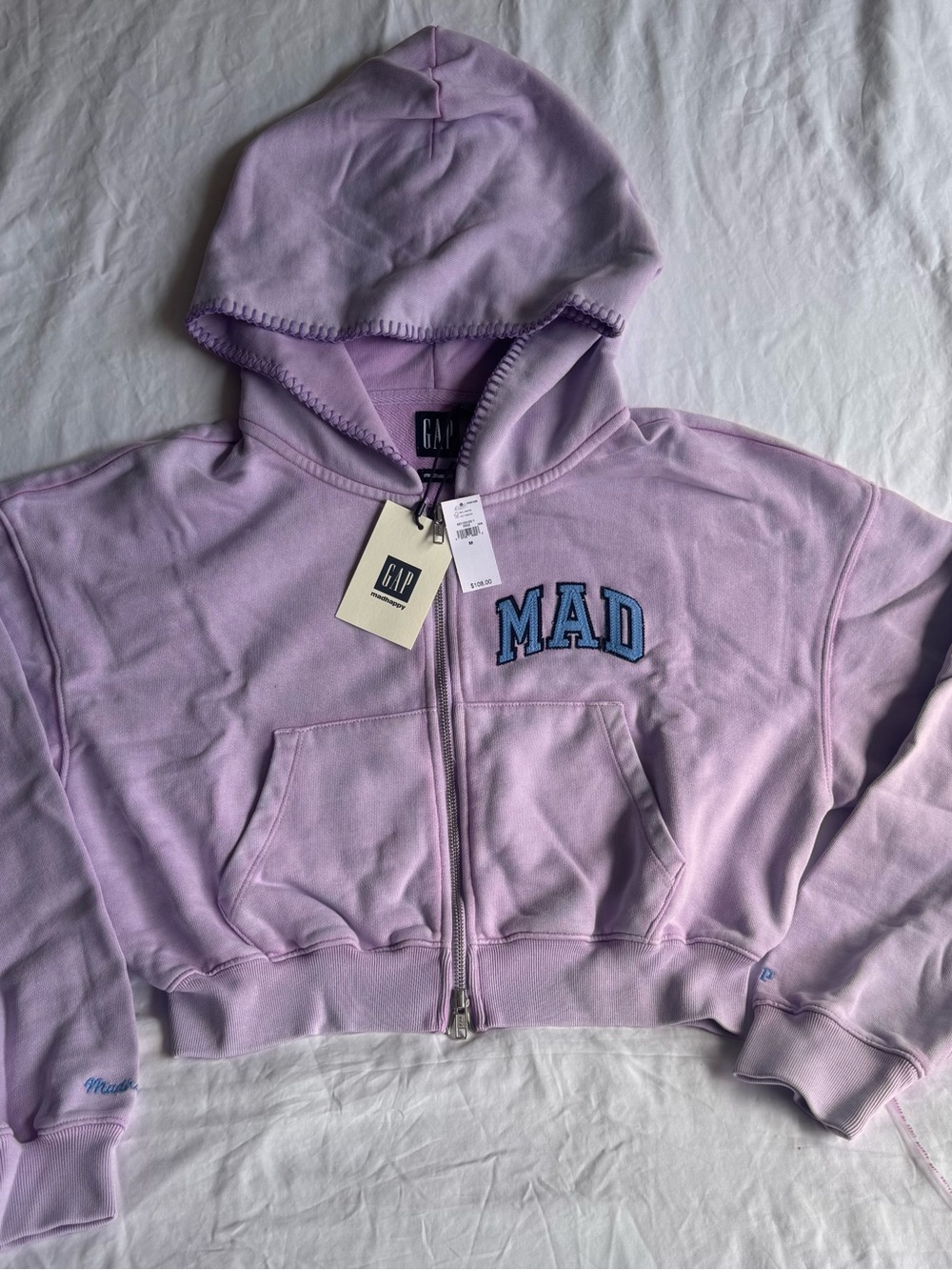 GAP Lavender Zip Hoodie with MAD Applique